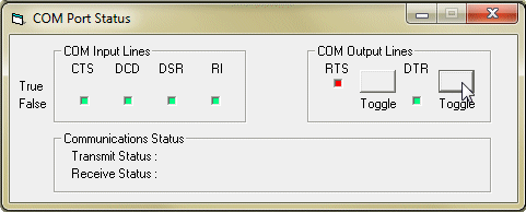Setting the state of DTR, RTS, CTS and other COM port lines.