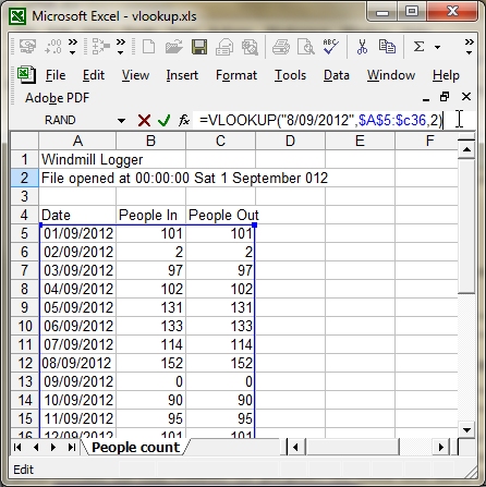 Using Excel's VLOOKUP function