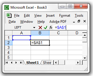 Excel absolute and relative references