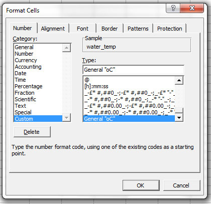 Formatting cells in Excel